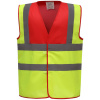 Yoko | HVW100 Hi-Vis bezpečnostná vesta_79.W100 Farba: red/hi vis yellow, Veľkosť: M