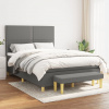 vidaXL Boxspring posteľ s matracom tmavosivá 140x200 cm látka - Sivá - 105561-205649