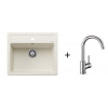 Blanco SET 07-B 24 drez silgranit LEGRA 6 58,5x50 cm Biela Soft+batéria Mida Chróm 527086+517742