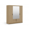 Wilsondo Široká šatníková skriňa so zrkadlom Elenas 176 x 190 x 53 cm - dub olejovaný