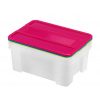 Plastový úložný box s vekom HEIDRUN TexBox 3x10l