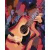 ZUTY Maľovanie podľa čísel GITARA NA FAREBNOM POZADÍ Rámovanie vypnuté plátno na rám Rozmer 80x100 cm