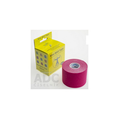 Kine-MAX Super-Pro Cotton Kinesiology Tape ružová tejpovacia páska 5cm x 5m, 1x1 ks