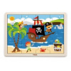 Viga Drevené puzzle 16 dielikov - piráti