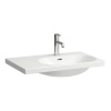 LAUFEN Lua asymetrické závesné umývadlo s odkladacou plochou vľavo, s otvorom, s prepadom, 750 x 460 mm, biela, s povrchom LCC, H8170854001041