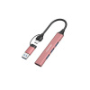 Canyon DS-02, USB-C Hub, 4 porty, 3xUSB 2.0 480Mbps, 1xUSB 3.0, 5Gbps, USB-C/USB-A adaptér, ružová CNS-TDS02P