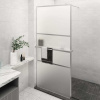 Zástěna do průchozí sprchy s policí chrom 100x195 cm ESG/hliník Stříbrná 3185501