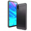 Silikonové pouzdro Coolcase CARBON na Huawei Y7 2019 černé (Silikonový kryt či obal Carbon Brushed na mobil Huawei Y7 (2019) v černé barvě)