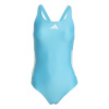 adidas SH3.RO Classic 3-Stripes Swimsuit Womens Cyan/White 10 (S)