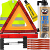 TESNIACA SÚPRAVA NA PNEUMATIKY 400ML + ŠNÚRY + DLÁTO + VÝSTRAŽNÝ TROJUHOLNÍK + REFLEXNÁ VESTA