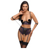 Cottelli Bondage Elegant Floral Quarter Cup Bra Set 2221322