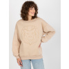 Béžová mikina s výšivkou leva -EM-BL-617-4.41P-beige ONE SIZE