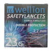 Wellion SAFETYLANCETS 23G - Lanceta bezpečnostná priemer 2,2 mm, sterilná, jednorazová 1x200 ks, 9120015783703