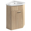 Aqualine Aqualine, ZOJA rohová umývadlová skrinka 39x74x39cm, dub platin, 50346