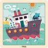 Viga Drevené puzzle Loď 9ks 6971608446306 VIGA