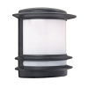 Searchlight Stroud Wall Light- Black Metal & White Polycarbonate, IP44