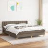 vidaXL Posteľný rám boxspring s matracom sivohned 160x200 cm látka - Šedohnedá - 213101-196387