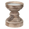 Clayre & Eef Hnedý antik drevený svietnik na širokú sviečku - Ø 14*16 cm - Clayre & Eef