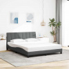 Rám postele bez matrace tmavě šedý 160 x 200 cm textil Šedá 3310469