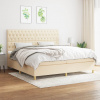vidaXL Boxspring posteľ s matracom krémová 200x200 cm látka - Krémová - 116554-194523
