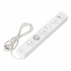 Orno Prepäťová lišta s 5 zásuvkami typu 2P+Z EasyEject, 1,5m kábel (3x1,5mm2), s podsvieteným vypínačom a 2 rýchlymi USB A+C nabíjačkami