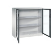 Skriňa s krídlovými dverami s priehľadnými okienkami ,v x š x h 1200 x 1200 x 500 mm, 2 police C+P