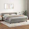 vidaXL Posteľný rám boxsping s matracom bledosivý 180x200 cm zamat - Sivá - 9162-150942