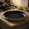STAUB Grill 30 cm sivá - liatinová grilovacia panvica