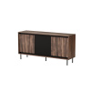 Halmar SWING KM-1 komoda 150/40/75cm, lamino/pvc/oceľ, orech/čierna