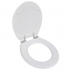 WC sedátko s funkcí pomalého sklápění MDF prostý design bílé Bílá 140798