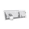 C-TECH klávesnice s myší WLKMC-05W, Bezdrátový set 2.4GHz, CZ, Bílá WLKMC-05W