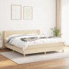 vidaXL Posteľný rám boxspring s matracom krémový 160x200 cm látka - Krémová - 151631-12983