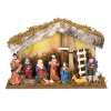 SOLIGHT LED drevený betlehem podsvietený, 26 x 17cm, 6x LED, 2x AA