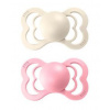 Bibs cumlíky silikón 2 ks Supreme 0 - 6 mesiacov Ivory-baby-pink