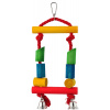Bird Jewel hojdačka drevená s lanom farebná 25 cm