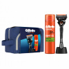 GILLETTE Cestovná sada ProGlide holiaci strojček + Fusion gél na holenie 200 ml + stojan