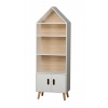 DOCHTMANN Detská knižnica domček, úložný regál pre deti vysoký, biela 50 × 30 × 147 cm 151026