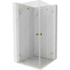 Mexen Lunar-F Duo, skladací sprchový kút 95 x 95 cm, 6mm číre sklo, zlatý profil, 836-095L-095P-50-00