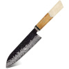 IZMAEL Damaškový kuchynský nôž Airi Santoku/Biela 16.5 cm