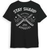 Marmara Barber T-Shirt Stay Sharp Black - čierne barber tričko britvy a lastovičky XL - EXTRA LARGE