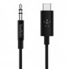 Belkin kábel RockStar 3.5mm Audio Cable with USB-C Connector 0.9m - Black F7U079bt03-BLK