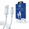 Kábel 3mk USB - microUSB typ B 1 m biely