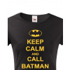 Dámské tričko - Keep calm and call Batman, Barva Černá, Velikost XS Bezvatriko.cz 208205