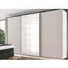 Šatníková skriňa so zrkadlom Easy Plus, 313 cm, biela / sivá