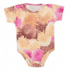 Body kr. rukáv Astry, bavlna, zapínanie pri krku, Mrofi, ružová/ecru 86 (12-18m)