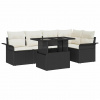 zahrada-XL Súprava záhradných pohoviek s vankúšom 6 pcs Čierna Poly ratan 3357020
