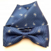 Exkluzívne Paisley Blue, Gray, viacfarebná muszka (Blue Grey Fly s vreckovým štvorcom - Paisley Bow)