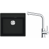 Set Franke G255MČ (dřez MRG 610-52 RTL Matná černá + baterie FS 3230.031 LINA SMART Chrom) 114.0700.707