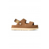 Semišové šľapky UGG Goldenstar Glide dámske, hnedá farba, na platforme, 1167399-CHE