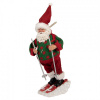 Clayre & Eef Červená vianočná figúrka Santa Claus na lyžiach - 15*13*28 cm - Clayre & Eef